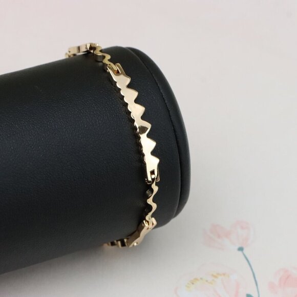 "Trendy Zigzag Rose Gold Bracelet in High Quality Gold Plated Brass, XPBL0868 - Picture 2 of 12